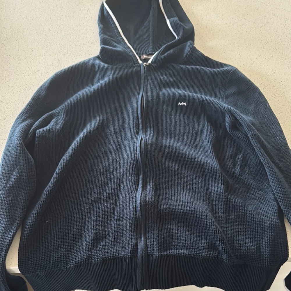 Michael Kors Blue Zip Up Sweater